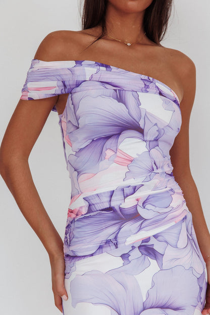 Gala One-Shoulder Maxi Dress Orchid Lilac