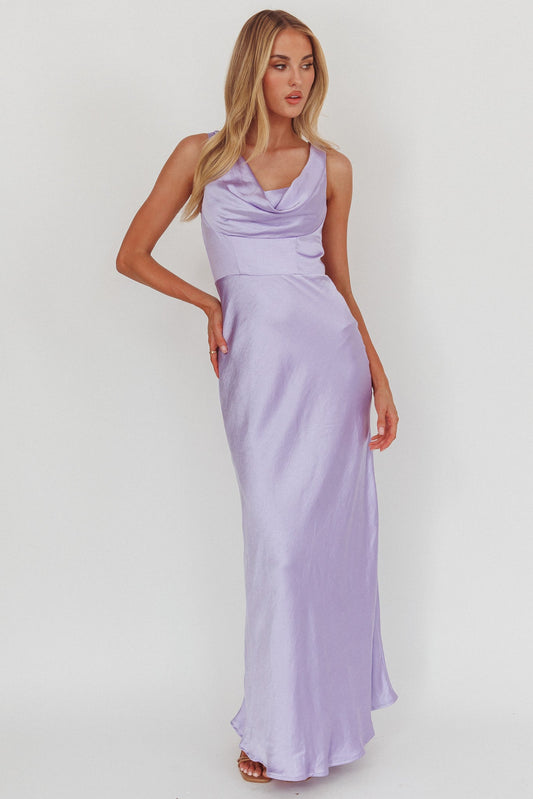 Lainy Cowl Bust Maxi Dress Lilac
