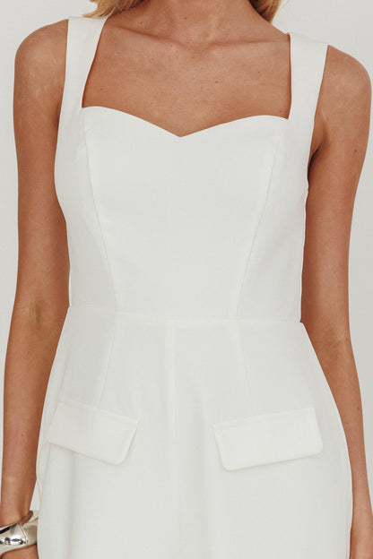 Atheena Faux Pocket Jumpsuit White