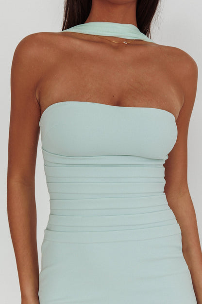 Luna Sol Reverse Halter Maxi Dress Mint