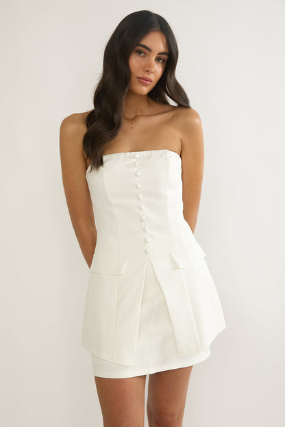 Ilara A-Line Mini Skirt White