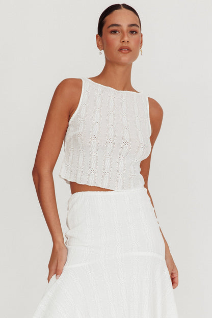 Paper Hearts Sleeveless Top White