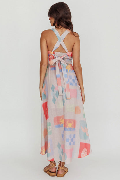Sweethearts A-Line Print Maxi Dress Multi