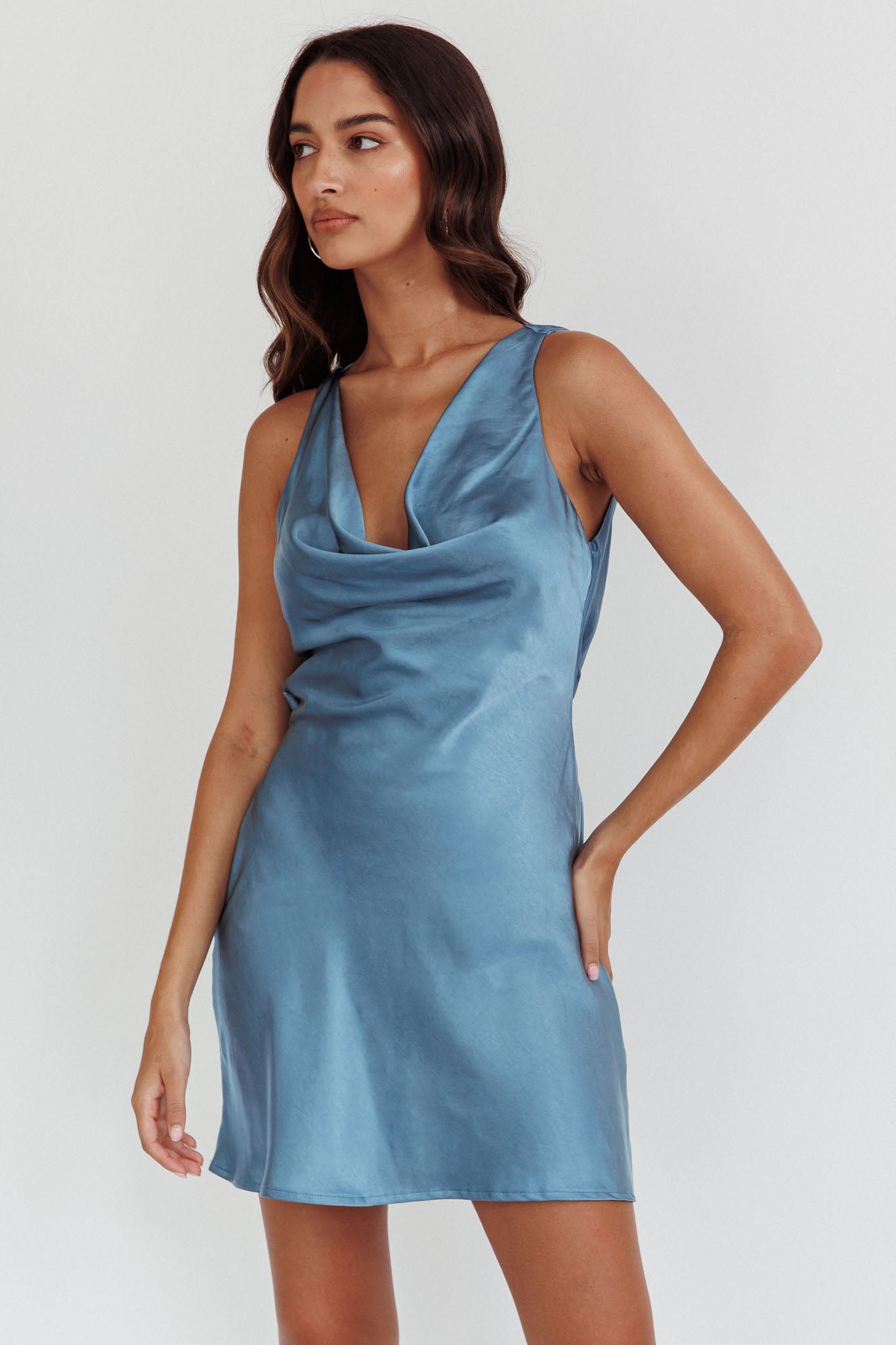 Cassiopeia Open Back Mini Dress Ocean