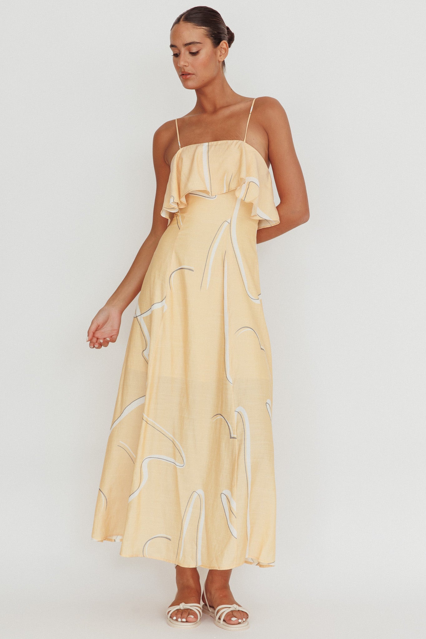 Cressida Line Ruffle Maxi Dress Mango