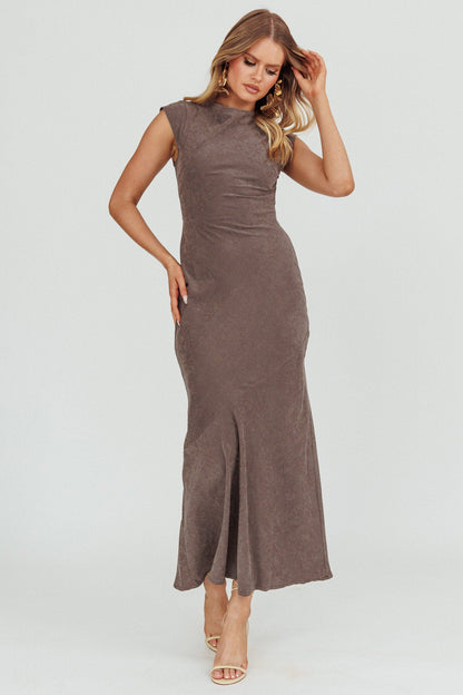 Maysa Cowl Back Maxi Dress Charcoal