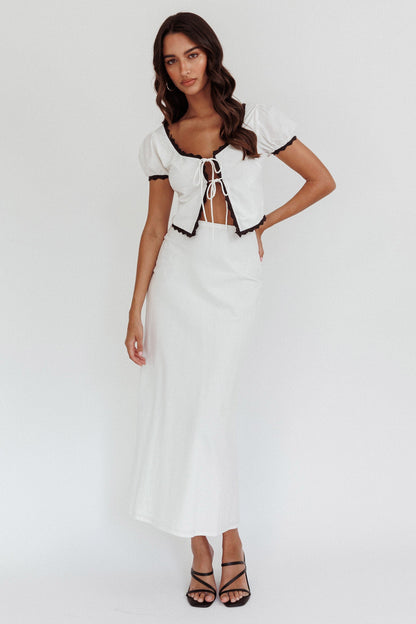 Wistful Midi Skirt White