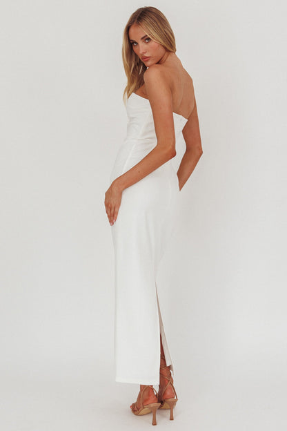 Sonrisa Strapless Cut-Out Maxi Dress White