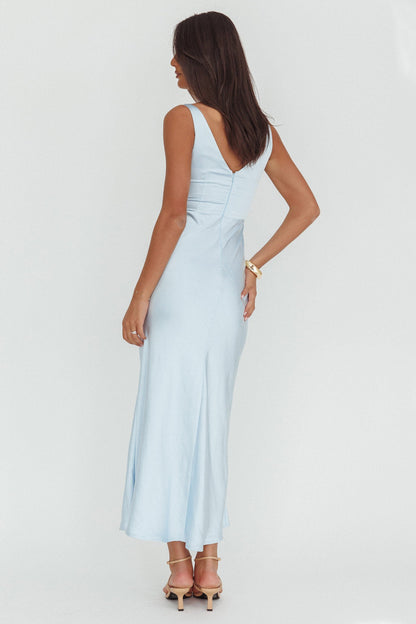 Venus Rising Sleeveless Cowl Neck Maxi Dress Blue