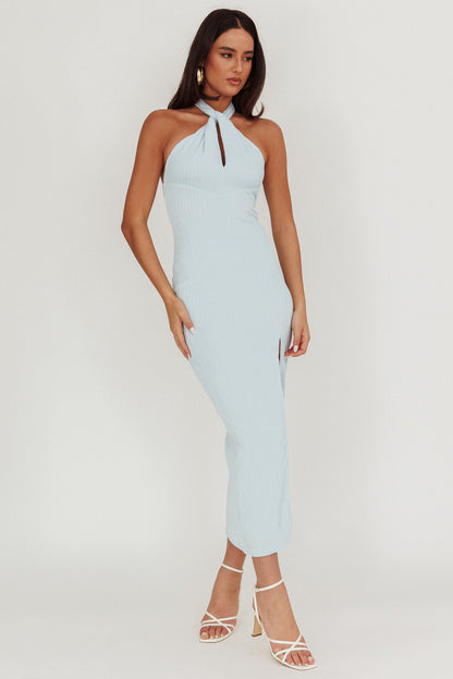Oracle Halterneck Midi Dress Blue