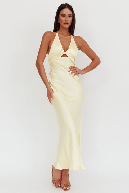 Jassinta Keyhole Bust Maxi Dress Lemon