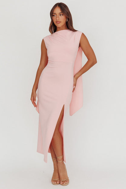 Looks Of Love Shoulder Sash Maxi Dress Pink