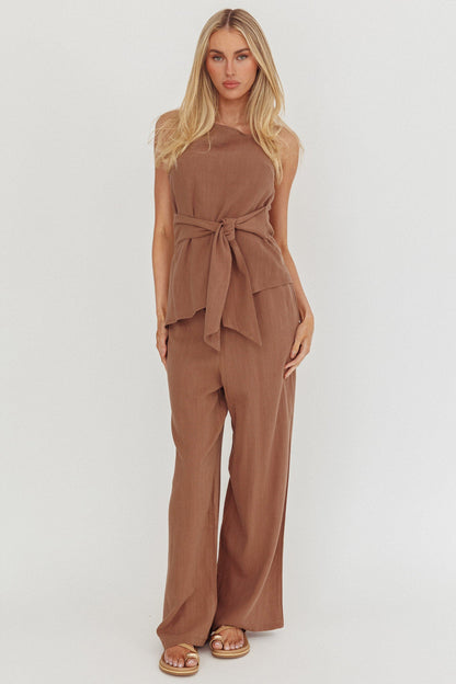 Eniola Drawstring Pants Chocolate