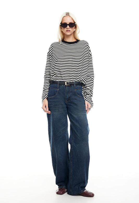 LIONESS Bloom Long Sleeve Onyx Stripe