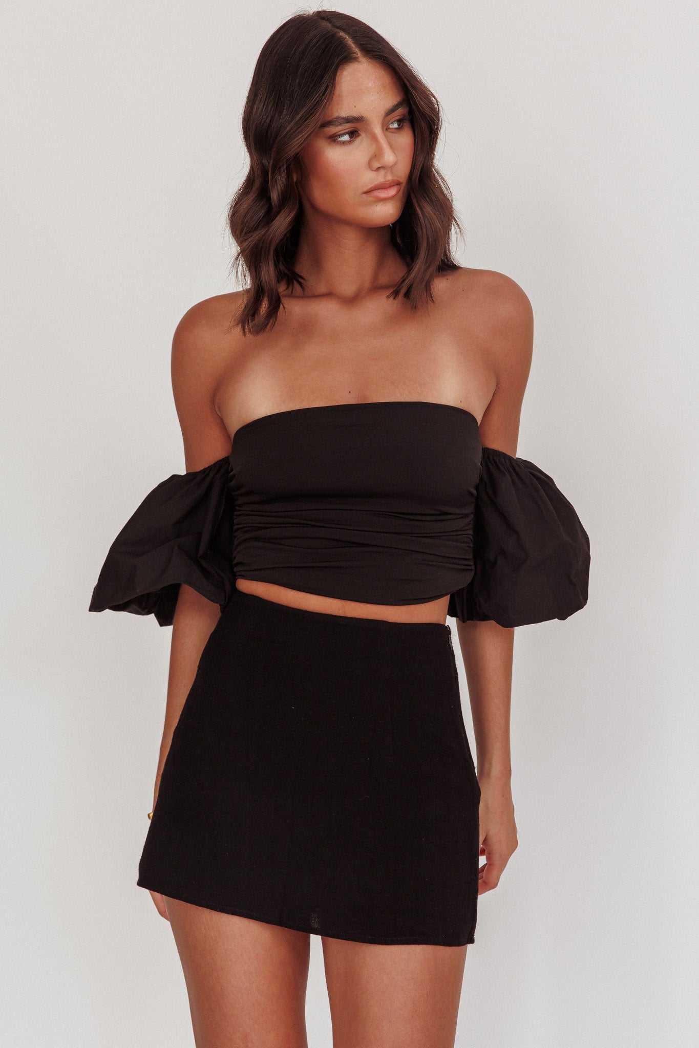 Daily Love Fitted Mini Skirt Black