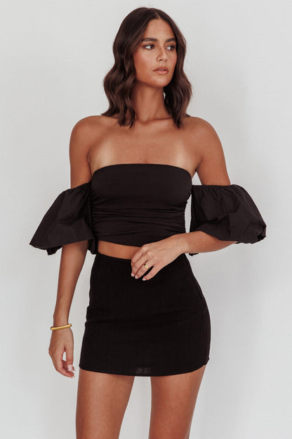 Daily Love Fitted Mini Skirt Black