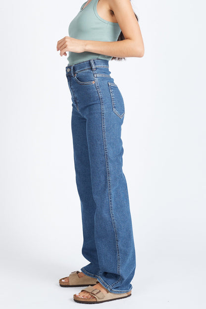 DR DENIM Moxy Straight Jeans Cape Dark Plain