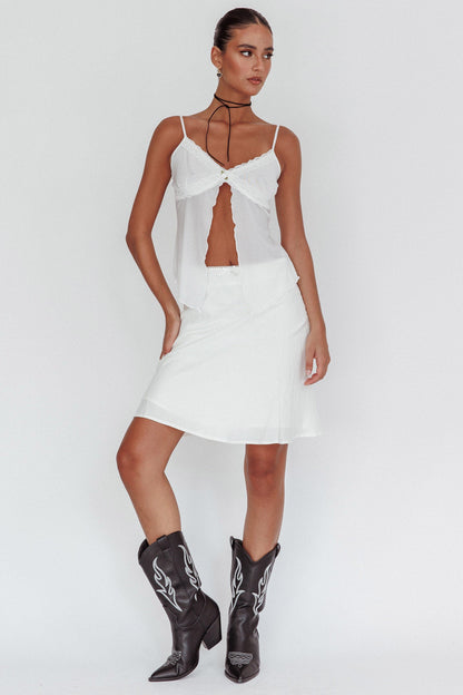 Emotional Knee Length Skirt Off White