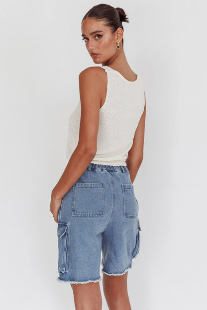 Tardy Cargo Short Jorts Denim