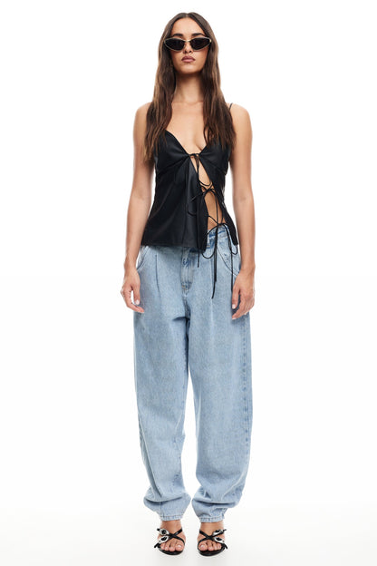 LIONESS Mariah Cami Top Onyx