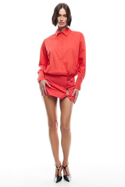 LIONESS Clicquot Mini Skirt Crimson