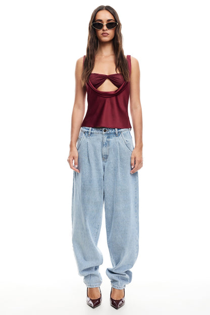 LIONESS Delilah Top Burgundy