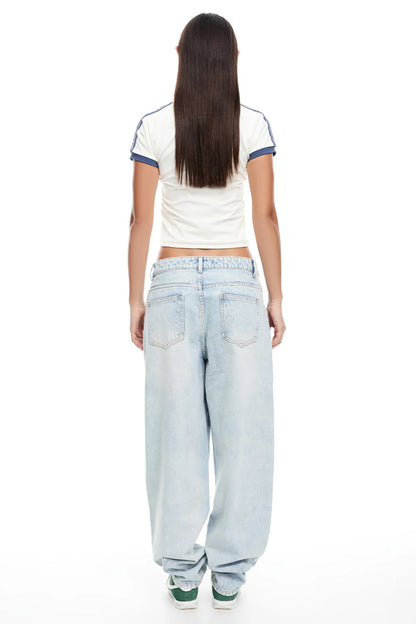 LIONESS On My Way Denim Jeans Light Denim