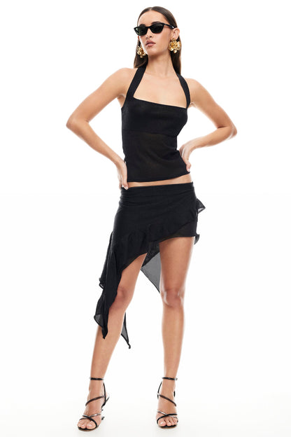 LIONESS Palisades Halter Top Onyx