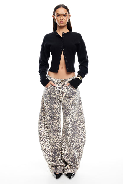 LIONESS Horseshoe Jeans Leopard Fade
