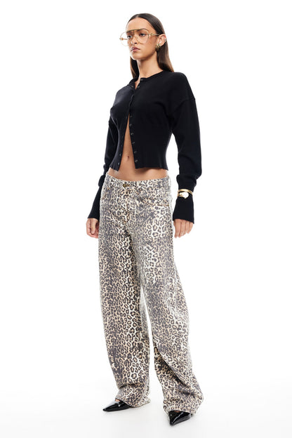 LIONESS Horseshoe Jeans Leopard Fade
