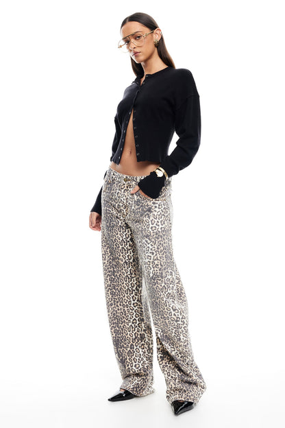 LIONESS Horseshoe Jeans Leopard Fade