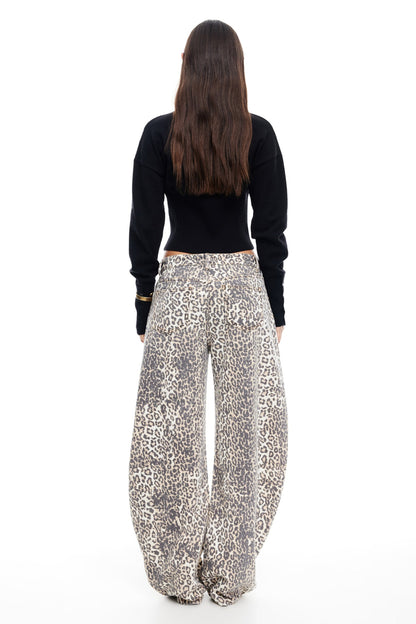 LIONESS Horseshoe Jeans Leopard Fade