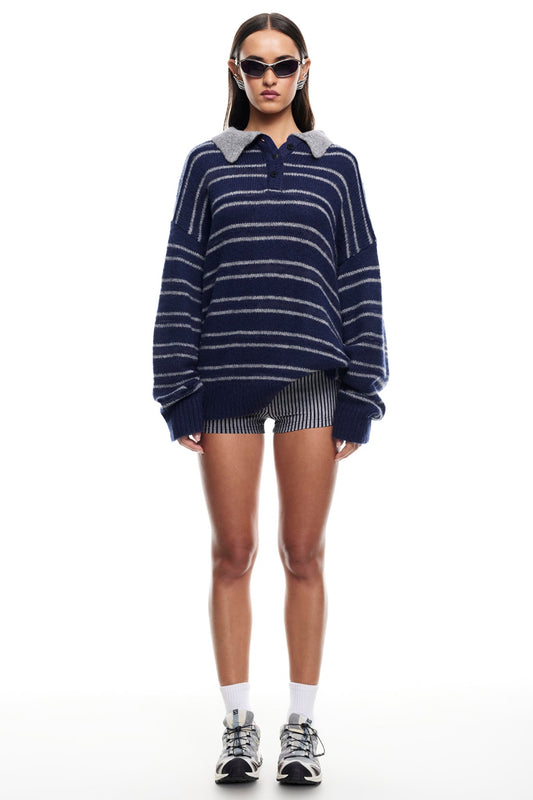 LIONESS Rising Sun Jersey Sweater Navy