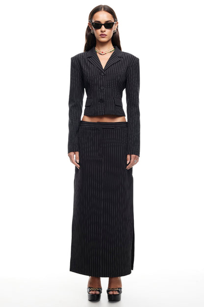 LIONESS Lune Blazer Onyx Pinstripe