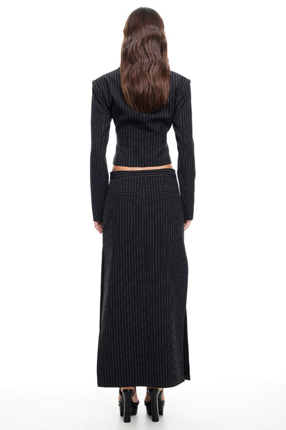 LIONESS Lune Blazer Onyx Pinstripe