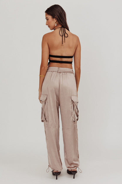 Betty Satin Cargo Pant Mink