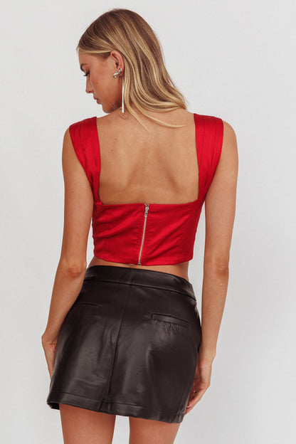 Neely Lace Bust Top Red