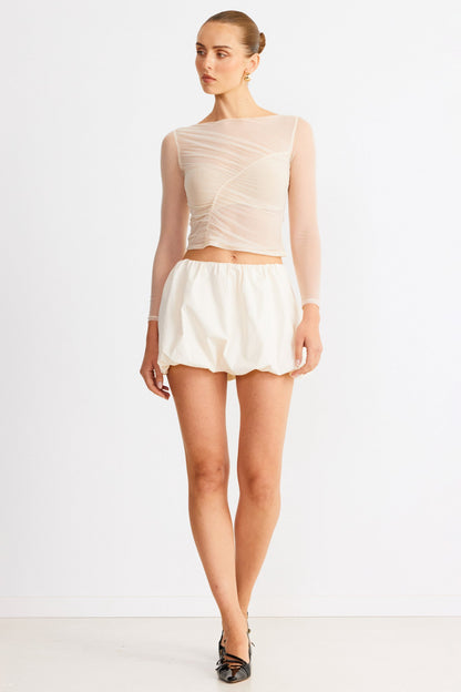 SNDYS Freja Bubble Skirt Chalk