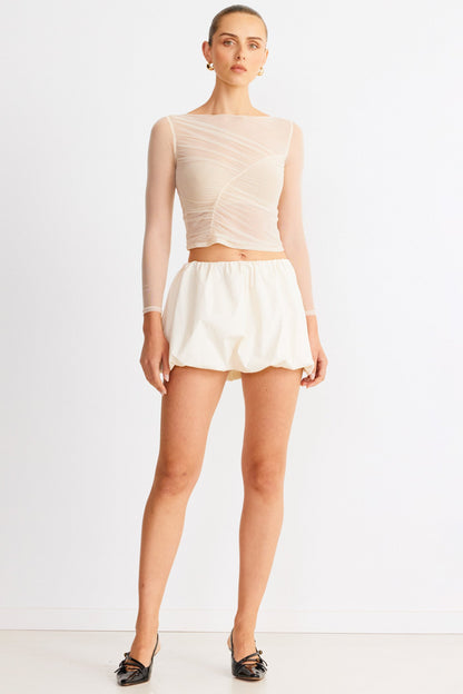 SNDYS Freja Bubble Skirt Chalk