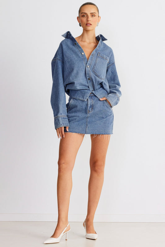 SNDYS Eve Denim Shirt Blue