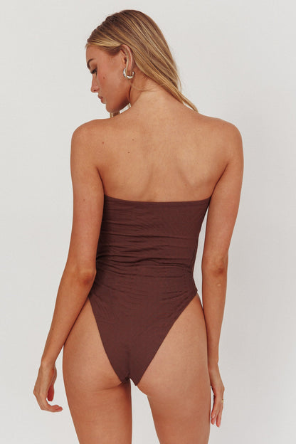 Matilda Cut-Out One Piece Swimsuit Chocolate Texture