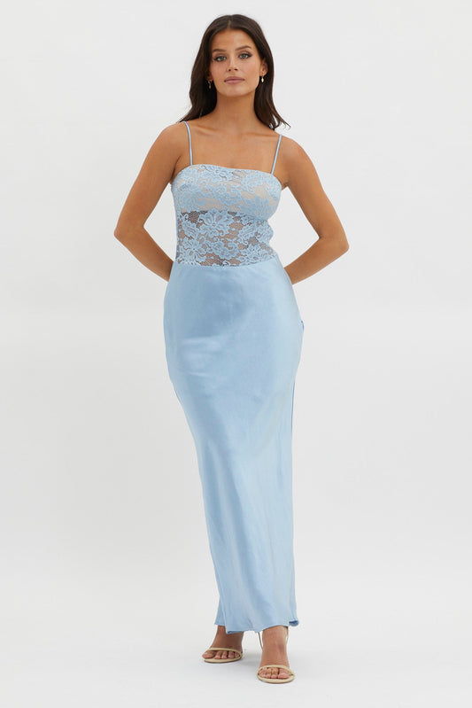 Moon Magic Floral Bodice Dress Blue