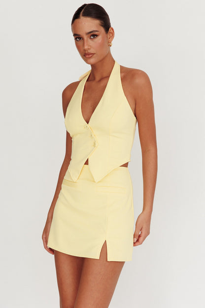 Tammi Halter Vest Top Lemon