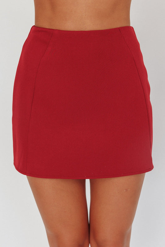 Tammi High Waist Mini Skirt Cherry