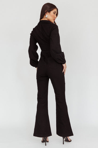 Emilio Long Sleeve Jumpsuit Denim Black