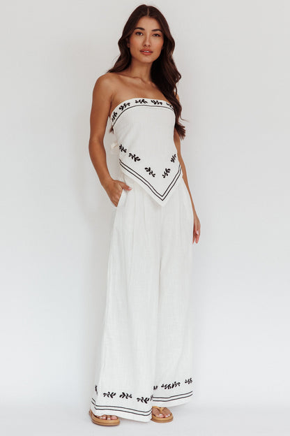 Sought After Wide-Leg Pocket Pants Off White