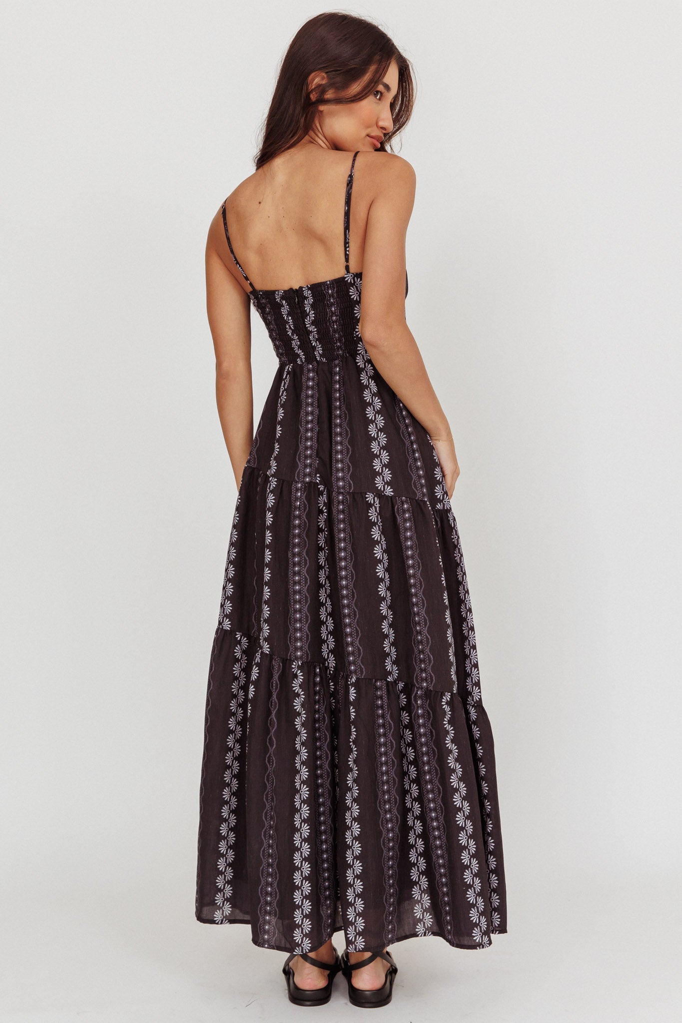 Doe Tied Bust Maxi Dress Black