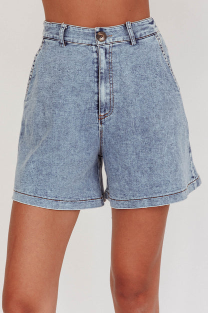 Ottawa Zipper Shorts Denim Blue