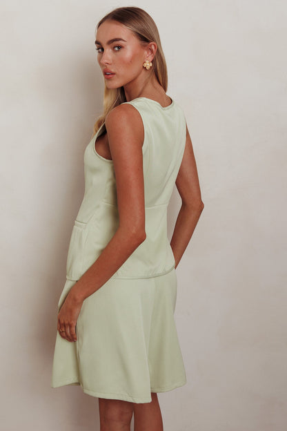 Janna Wide Leg Shorts Sage