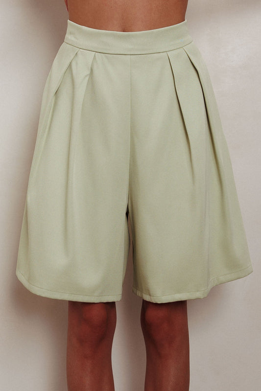 Janna Wide Leg Shorts Sage